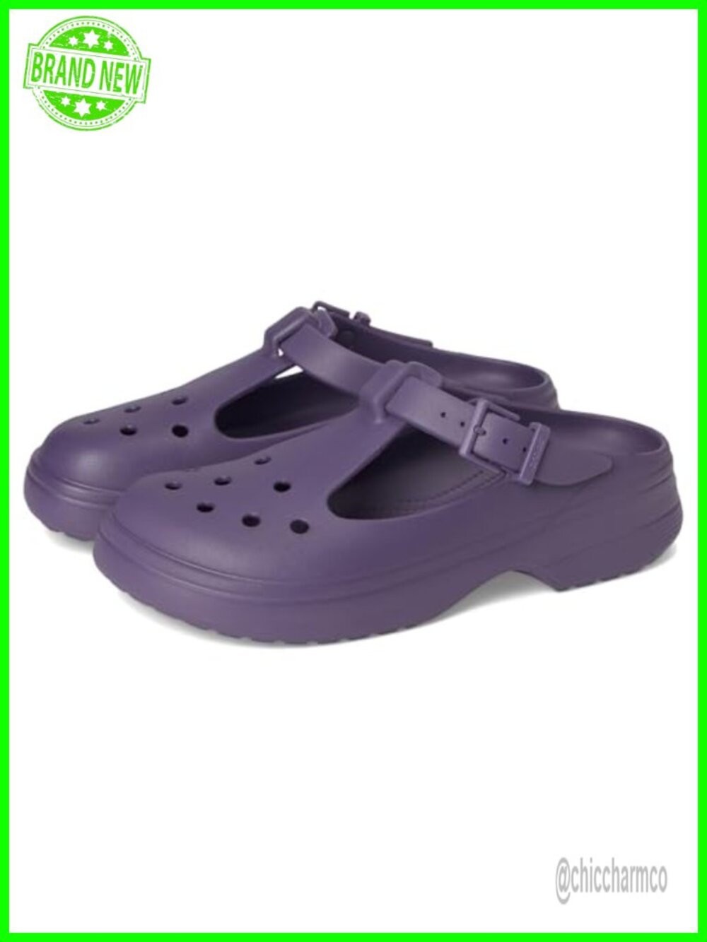 Crocs Women's Classic Mary Jane Clogs Open Toe Buckle Waterproof